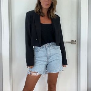 black cropped blazer